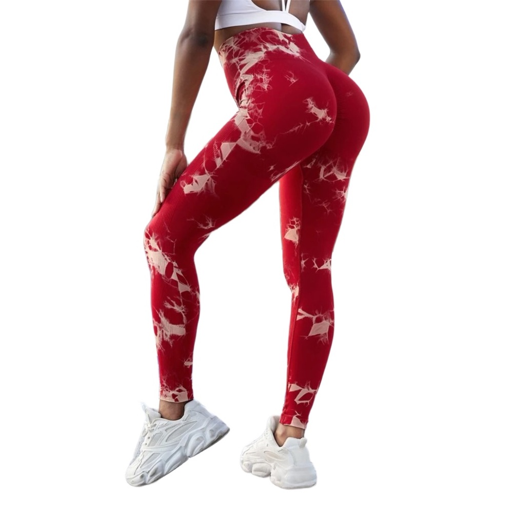 Tie Dye Sports Leggings with Butt Scrunch